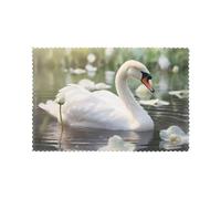 Elevate Your Dining Experience with MSRHIUEF Beautiful White swan Prints Placemats Set of 6 12x18in
