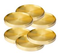 Elevate Your Drink Experience with Auckyeer Gold Coasters for Drinks - 6-Pack of Brass Coasters - Elegant and Classy MCM Style - Enhance Your Table & Bar with Gold Decor Accents