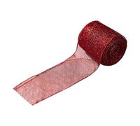 Elevate your holiday décor with this Christmas Mesh Ribbon, a versatile wired ribbon perfect for gift wrapping, wreaths, garlands, and seasonal crafts. Its sturdy wired edges allow easy shaping for