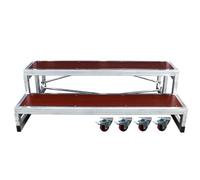 Elevate Your Performance: 1/2/3 Tier Commercial Choir Stage Risers with Wheels - Ideal for Schools Concerts Bars Churches & Theaters (Red 128x60x40cm)