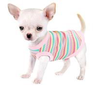 Elevate Your Pet's Comfort and Fashion: Premium 100% Cotton Rib Dog Shirt Vest for Small Breeds Like Chihuahuas, Yorkies, and Puppies .Year-Round Style with Tank-Style Puppy Attire Light Pink M