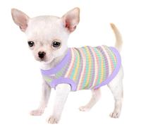 Elevate Your Pet's Comfort and Fashion: Premium 100% Cotton Rib Dog Shirt Vest for Small Breeds Like Chihuahuas, Yorkies, and Puppies .Year-Round Style with Tank-Style Puppy Attire Light Purple XL