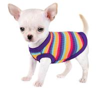 Elevate Your Pet's Comfort Fashion: Premium Cotton Rib Dog Shirt Vest for Small Breeds Like Chihuahuas, Yorkies .Year-Round Style with Tank-Style Puppy Attire Purple&Rose Red XX-Large