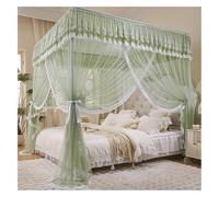 Elevate Your Space with a Green Floor Standing Mosquito Net Bed Canopy, 4 Corner Post Design, Cozy & Breathable, Ideal for Girls & Adults, W 78.7" x L 59.1" (1 Panel)