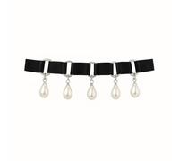 Elevate your style with this stunning black ribbon choker, beautifully accented with five luminous teardrop pearls. Designed to strike the perfect balance between elegance and edge.