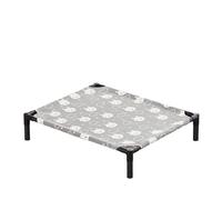 Elevated Bed For Dogs Folding Pet Camping Cat House Portable Removable Washable Four Seasons Dog Kennel Puppy Beds(Grey,50x50x12cm)