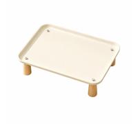 Elevated Bowl Stand Raised Feeder Pet Feeding Tray Pet Food Holder With Legs And Spill Containing Edge For Easier Eating Suitable for kitchens living rooms feeding stations, Cream, Medium
