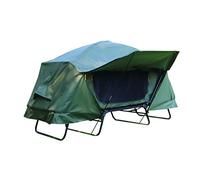 Elevated Camping Cot Tent Combo with Rainproof Double Layer, Sandwich Foam Pad, and Gauze Storage Bag for Outdoor Adventures