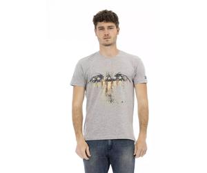 Elevated Casual Gray Tee with Unique Frontprint - male - Trussardi - T-Shirts - Gray - M - Tops M