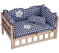 Elevated Cat Bed with Guardrail, Orthopaedic Dog Sofa with Washable Cushion for Indoor/Outdoor Use, Large/Medium Small Dogs Arthritis Pain Relief