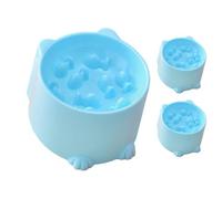 Elevated Cat Bowl - 3PCS Raised Cat Food & Water Dish, Low Cost Accessory | Anti-Vomit Slow Feeder Bowls for Cats & Small Dogs, Spill-Proof, Ergonomic Pet Feeding Set, PP Material