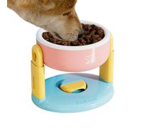 Elevated Cat Bowl, Raised Tilted Cat Bowls, 7.48 x 6.3 x 5.71 inches Adorable Anti-Vomiting Suction Cup Pet Feeder, Adjustable Height Feeding for Kittens, Puppies