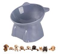 Elevated Cat Bowl - Raised Tilted Feeding, Angled Ceramic Dish, Cats Food Ergonomic Anti-Slip Design | Upright Dining Support postures Relief Aid Whisker Strain Avoidance Digestion Comfort Stable Base