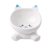 Elevated Cat Bowls | Cat Raised Food Bowl | Slanted Tall Ceramic Dish, Spil | Cat Raised Food Bowl for Pets Kittens Puppies Eating Drinking Feeding Elevated Ceramic Angled Spill-Proof Apartment City