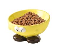 Elevated Cat Bowls - Ceramic Raised Dish Feeder for Pet - Anti Vomiting Pet Comfort Feeding Bowls for Small Puppies, Medium Animals