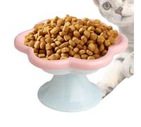 Elevated Cat Bowls - Ceramic Raised Water Bowl | Tilted Pet Dish with Spine Support Feature, Whisker-Safe Feeding Station for Comfortable Eating, Anti-Vomiting Solution for Cats at Home or Feeding Cor