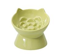Elevated Cat Bowls, Slow Ceramic 15 x 15 x 13 cm, Raised Pet Bowls, Tilted Feeder Stand, Ergonomic Posture Support for Home, Kitchen, Dining Area, Apartment, Where