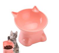Elevated Cat Food Bowl - Anti-Slip 15-Degree Tilt Cat Feeder, Whisker Friendly Raised Cat Food Dish | Easy to Clean Shallow Cat Feeding Bowl, No Flipping Elevated Stand for Cat Food and Water Bowl