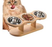 Elevated Cat Food Bowl - Tilted Raised Feeder, Non-Slip Base, Stainless Steel | Anti-Vomiting Design Reduces Whisker Fatigue, Comfortable Eating Position Improves Digestion Cats, Small Dogs, Puppies