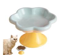 Elevated Cat Food - Flower-Shaped Ceramic Raised Pet | Anti Vomiting Food and Water Dish, Comfortable Ergonomic Cat Feeding for Home Pets