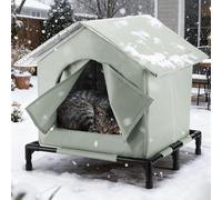 Elevated Cat House for Outdoor - Weatherproof Feral Cat Shelters for Winter, Waterproof Pet House for Keeping Outdoor Cats Warm