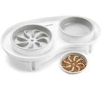 Elevated Cat Slow Feeder Bowl: Anti-Vomiting Bloat Stop Raised Food & Water Bowl for Kitten Healthy Eating - No-Spill/Non-Slip Shallow Puzzle Bowl for Puppy Small Dogs