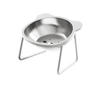 Elevated Cats Bowl Raised Stainless Steel Cats Food Bowl With Antis Slip Metal Stand Beard Friendly Food Water Dishes Stainless Steel Raised With Stand