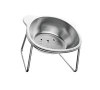 Elevated Cats Bowl Raised Stainless Steel Cats Food Bowl With Antis Slip Metal Stand Beard Friendly Food Water Dishes Stainless Steel Raised With Stand
