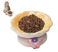 Elevated Ceramic Cat Bowls 15° Tilt Angle, Pet's Healthy Diet Care
