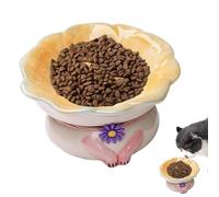 Elevated Ceramic Cat Bowls Angled Shallow Pet Feeder Feeding Healthy Diet