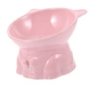Elevated Ceramic Cat Feeder Bowl Porcelain Cat Water and Food Dish for Neck Protection Stylish Fish Design Ideal for Cats and Dogs