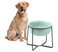 Elevated Ceramic Dog Bowl with Metal Stand - Raised Bowl for Food or Water - Ideal for Medium and Large Dogs - 1400 ml