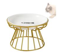 Elevated Ceramic Slow Feeder Cat Bowl, Ergonomic Pet Bowl for Food & Water Cervical Spine Protection Ceramic Design, Easy Clean Shallow Base Prevents Regurgitation