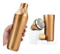 Elevated Craft Diamond Edition Hybrid Cocktail Shaker Set - Premium Vacuum Insulated Brushed Copper, 28 oz, Includes Built-In Strainer, Precise Measuring Top & XL Polishing Cloth - Martini Shaker