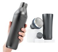 Elevated Craft Diamond Edition Hybrid Cocktail Shaker Set - Premium Vacuum Insulated Gunmetal Black, 28 oz, Includes Built-In Strainer, Precise Measuring Top & XL Polishing Cloth - Martini Shaker