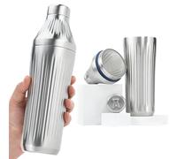 Elevated Craft Diamond Edition Hybrid Cocktail Shaker Set - Premium Vacuum Insulated Stainless Steel, 28 oz, Includes Built-In Strainer, Precise Measuring Top & XL Polishing Cloth - Martini Shaker