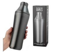 Elevated Craft Hybrid Cocktail Shaker - Premium Vacuum Insulated Stainless Steel Gunmetal Cocktail Shaker - Innovative Measuring System - Martini Shaker for the Home Bartender - 28oz Total Volume