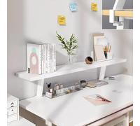 Elevated Desk 120cm Black Natural Wood & Metal Clamp On Office Shelf Space Saving Workstation Accessories for Home & Office Use