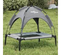 Elevated Dog Bed Anthracite 62x48x61cm 600D Oxford Textilene Steel Frame Canopy