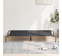 Elevated Dog Bed Black 150x90x20 cm Textilene and Steel