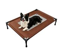 Elevated Dog Bed for Large Dogs - Outdoor Cooling Cot with Washable Breathable Mesh, Portable Raised Pet Bed with Non-Slip Feet & Waterproof Teslin, Heavy Duty & for Camping