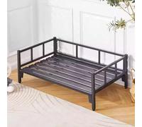 Elevated Dog Bed for Large Dogs - Reinforced Metal Frame, Easy Assembly, Indoor/Outdoor Use, Heavy-Duty Support (Black, 70x50cm)