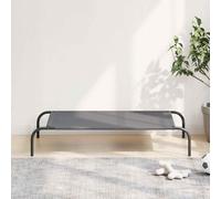 Elevated Dog Bed Grey 110x65x20 cm Oxford Fabric and Steel