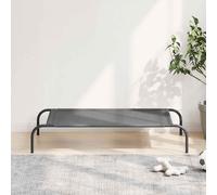 Elevated Dog Bed Grey 110x65x20 cm Textilene and Steel