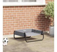 Elevated Dog Bed Light Grey 57x57x24cm Steel Breathable Outdoor Foldable UVproof