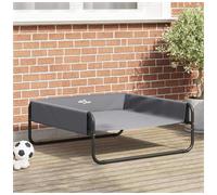 Elevated Dog Bed Light Grey 85 x 85 x 33 cm Steel Foldable Breathable Pets