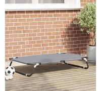 Elevated Dog Bed Light Grey 90x55x18 cm Oxford Fabric Steel Foldable Cot Outdoor