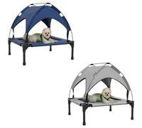 Elevated Dog Bed Outdoor Cooling Removable Canopy Raised Pet Cot Travel Garden