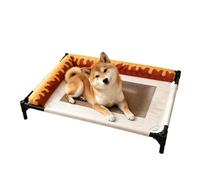 Elevated Dog Bed - Pet Raised Sleep Nest, Washable Kitten Bed for Indoor Outdoor, Off the Ground Mesh Cot with L-shaped Pillow, Raised Lounger Nest for Keeping Pets Cool During Camping Trips
