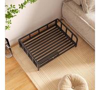 Elevated Dog Bed With Reinforced Metal Frame & Thick Pad - Winter Warmth, Non-Slip Design For Small Medium Dogs, Indoor Outdoor Use(Black,66 * 48 * 24cm)